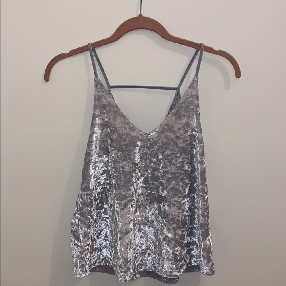 American Eagle Blue Gray Velvet Tank top